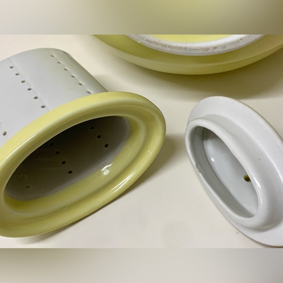 1930s Vtg Hall USA Gold Trim Canary Aladdin 6 Cup Curly Genie Lamp Teapot - Picture 12 of 16